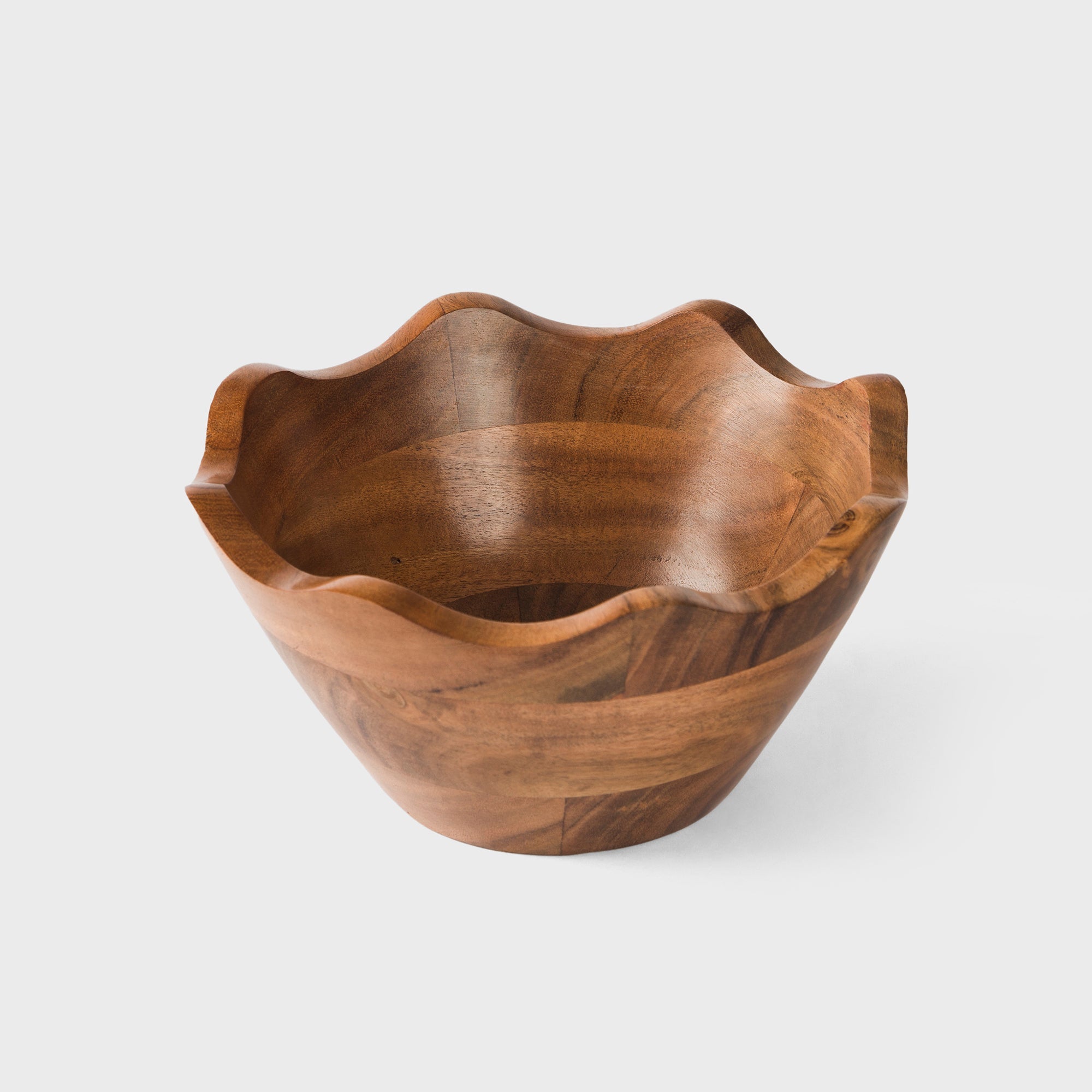 Acacia Wood Scallop Bowl