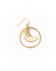 Diya Crescent Moon Hoop Dangle Earrings