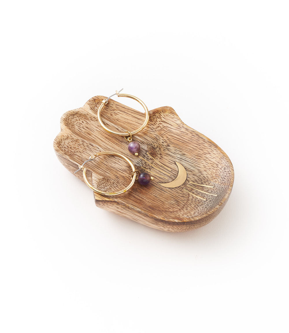 Drishti Hamsa Wood Trinket Dish