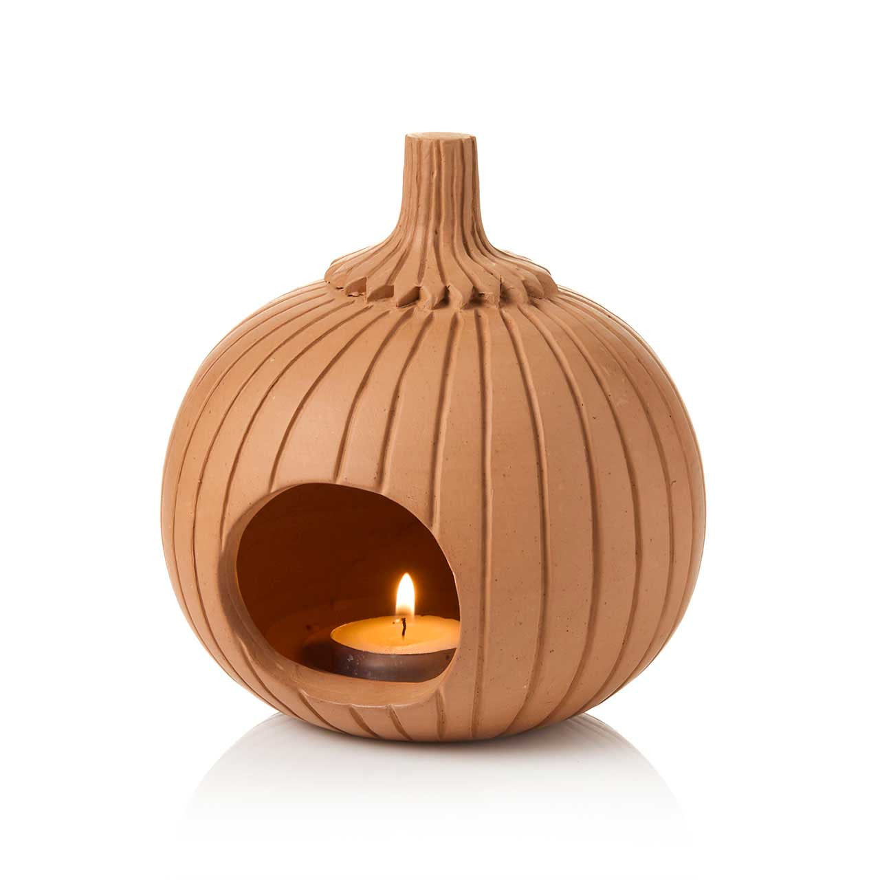 Terracotta Pumpkin Lantern
