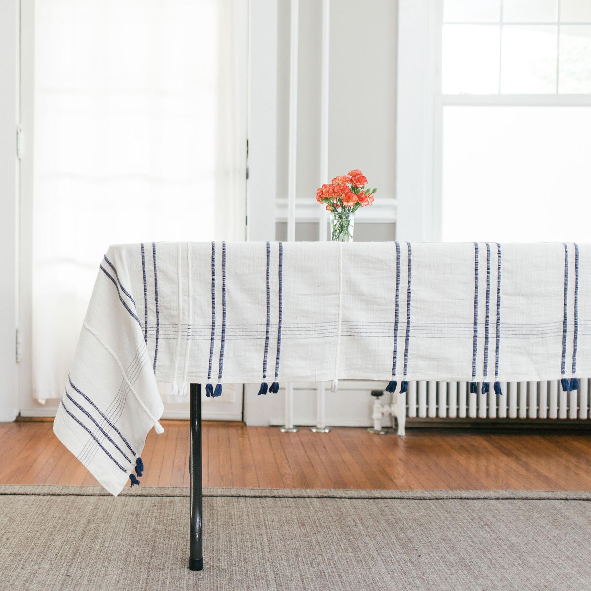 Ribbons Handwoven Cotton Tablecloth