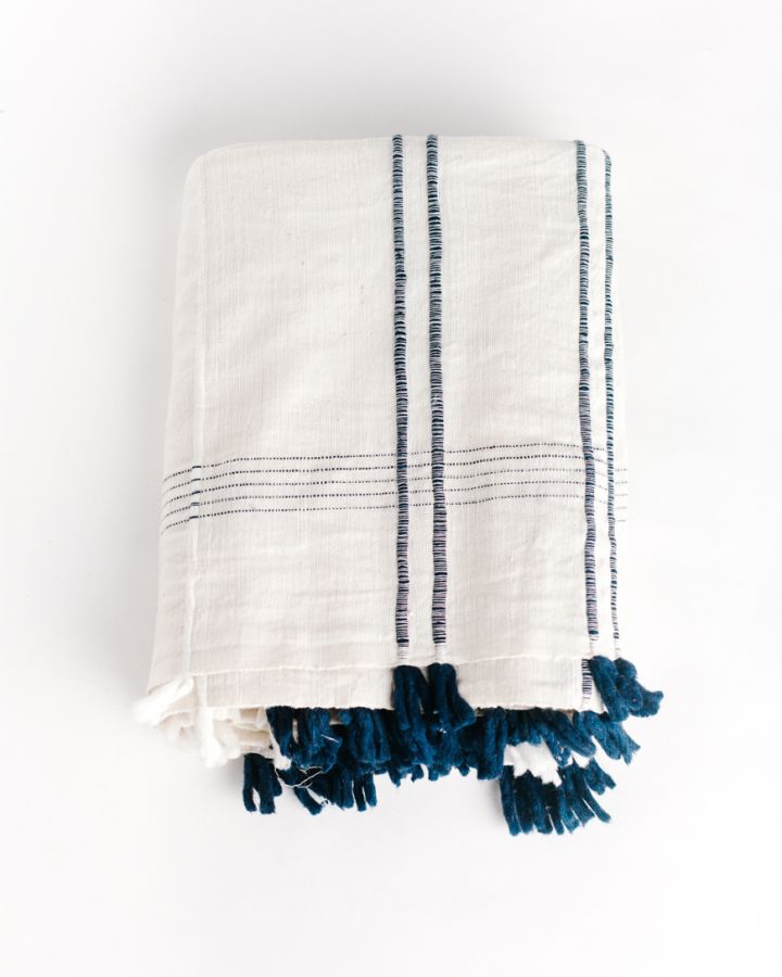 Ribbons Handwoven Cotton Tablecloth