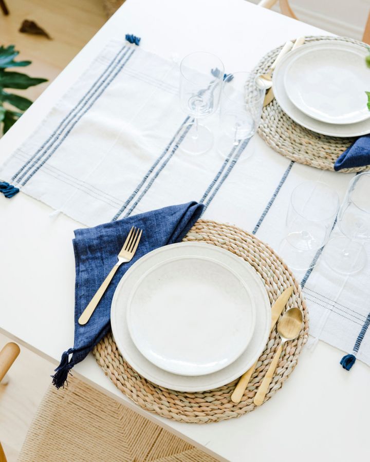 Ribbons Handwoven Cotton Table Runner