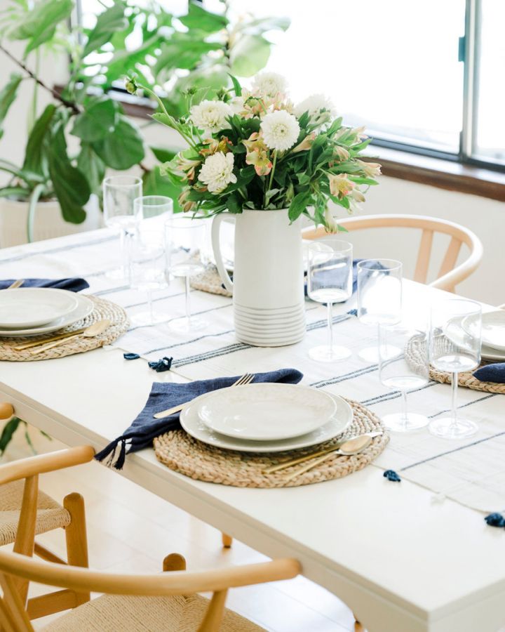 Ribbons Handwoven Cotton Table Runner