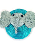 Lidded Basket for Kids - Turquoise Elephant