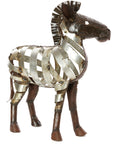 Recycled Metal Ribbon Zebra Sculpture