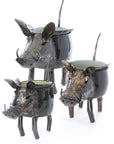 Zimbabwean Recycled Cook Pot Warthog Planters