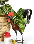 Small Zimbabwean Recycled Teapot Rooster Planter